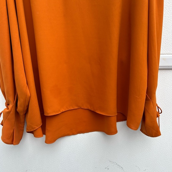 Eloquii blouse sz 20 women’s rust orange long sleeve v neck top dressy classy - Picture 4 of 10